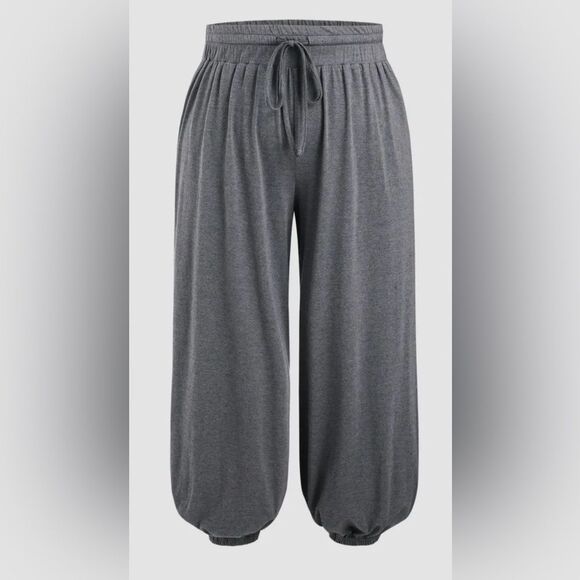 NWT!! SOLID KNOTTED JERSEY TROUSERS CURVE & PLUS From Cider, Comfy AND Sleek - Picture 2 of 15